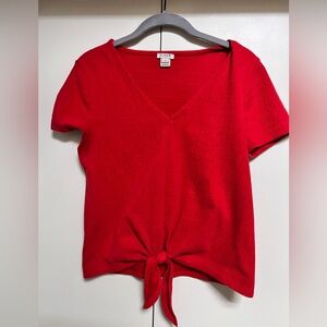 J. Crew Res V-Neck Blouse with Tie Detail